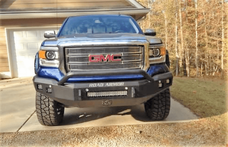 Road Armor 214R4B-NW 2014-2015 GMC Sierra 1500 Stealth Front Non-Winch Bumper Pre-Runner Guard-BumperStock