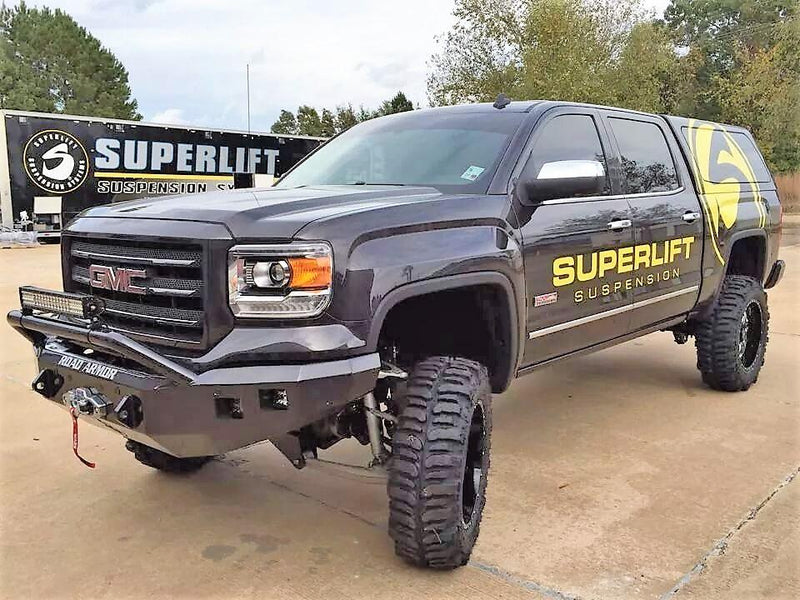 Road Armor 214R4B 2014-2015 GMC Sierra 1500 Stealth Front Winch Bumper Pre-Runner Guard-BumperStock