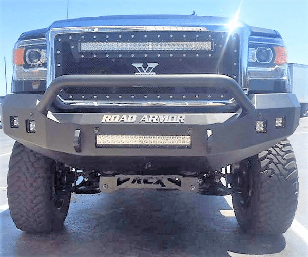 Road Armor 215R4B-NW 2015-2019 GMC Sierra 2500/3500 Stealth Front Non-Winch Bumper Pre-Runner Guard-BumperStock