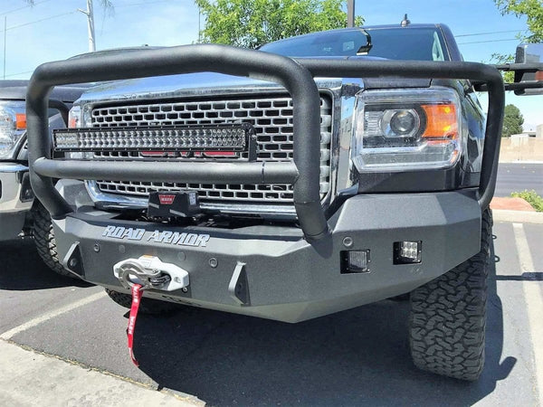 Road Armor 215R5B 2015-2019 GMC Sierra 2500/3500 Stealth Front Winch Bumper Lonestar Guard-BumperStock