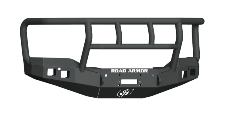 Road Armor 2161F2B 2016-2018 GMC Sierra 1500 Stealth Front Winch Bumper Titan II Guard - BumperStock