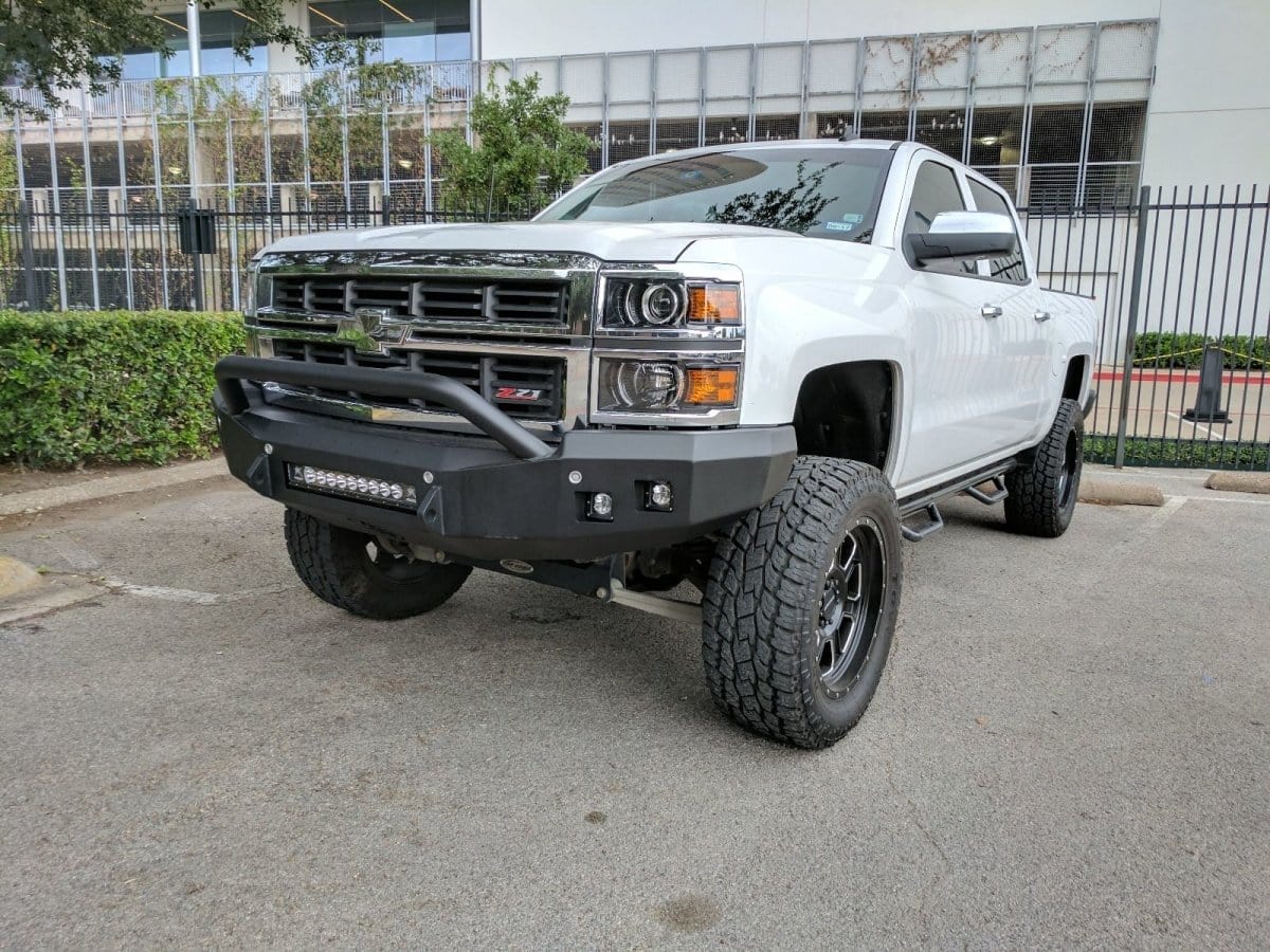 Road Armor 314R4B-NW 2014-2015 Chevy Silverado 1500 Stealth Front Non-Winch Bumper Pre-Runner Guard-BumperStock