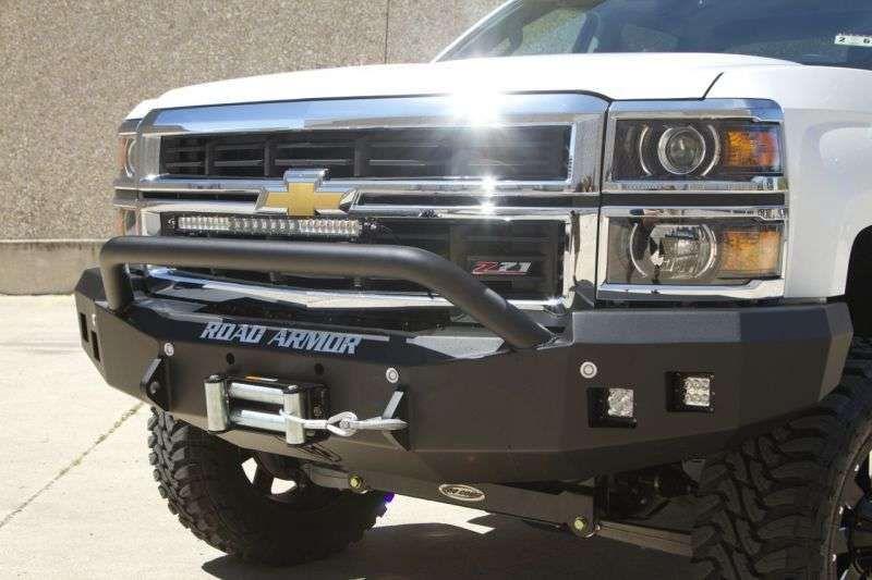 Road Armor 314R4B 2014-2015 Chevy Silverado 1500 Stealth Front Winch Bumper Pre-Runner Guard-BumperStock