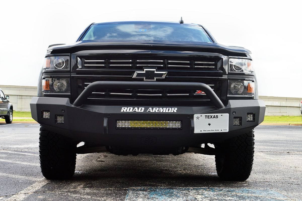 Road Armor 316R4B-NW 2016-2018 Chevy Silverado 1500 Stealth Front Non-Winch Bumper Pre-Runner Guard-BumperStock