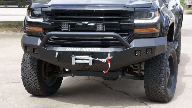 Road Armor 316R4B 2016-2018 Chevy Silverado 1500 Stealth Front Winch Bumper Pre-Runner Guard-BumperStock