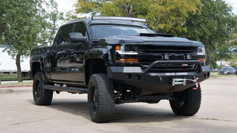 Road Armor 316R4B 2016-2018 Chevy Silverado 1500 Stealth Front Winch Bumper Pre-Runner Guard-BumperStock