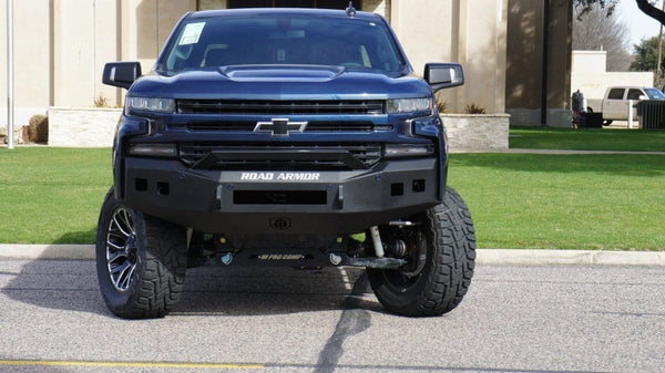 Road Armor 3191F3B-NW 2019-2021 Chevy Silverado 1500 Stealth Front Non-Winch Bumper Sheet Metal Pre-Runner Guard - BumperStock