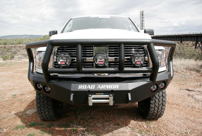 Road Armor 40802B 2010-2018 Dodge Ram 2500/3500/4500/5500 Stealth Front Winch Bumper Titan II Guard-BumperStock