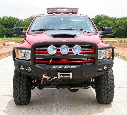 Road Armor 44035B 2002-2005 Dodge Ram 1500 Stealth Front Winch Bumper Lonestar Guard-BumperStock