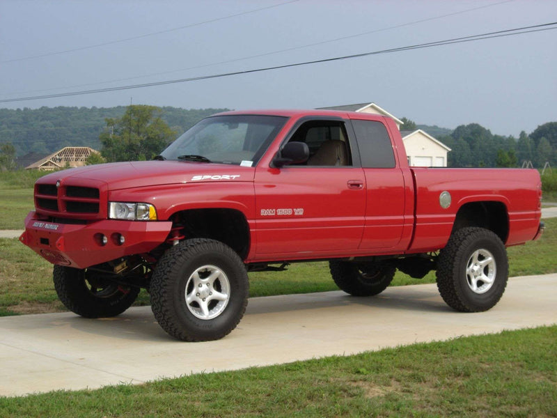 Road Armor Stealth 47000B 1994-1996 Dodge Ram 1500/2500/3500 Winch Front Bumper with Round Light Cutouts - BumperStock