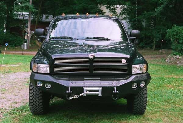 Road Armor Stealth 47000B 1994-1996 Dodge Ram 1500/2500/3500 Winch Front Bumper with Round Light Cutouts - BumperStock