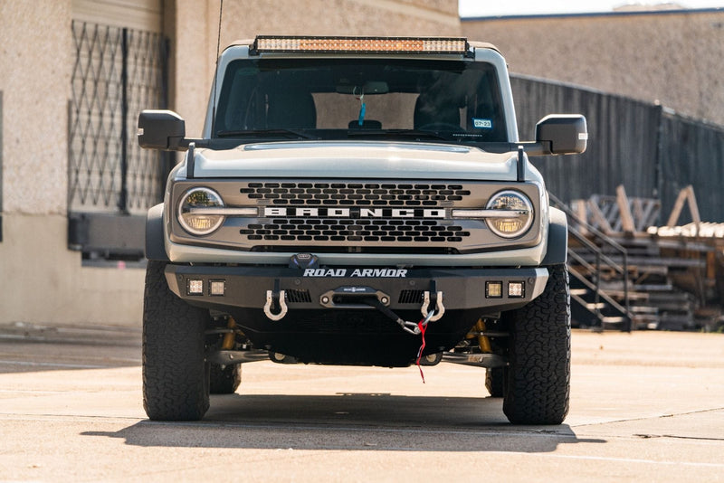 Road Armor Stealth 6213F10B 2021-2022 Ford Bronco Stealth Base Front Bumper With Recessed Winch - BumperStock