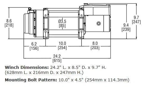 WARN 16.5ti 97740 16.5K Large Size Truck Winch SYNTHETIC - BumperStock