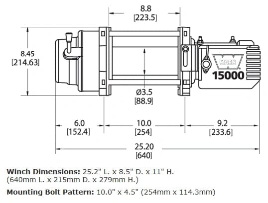 WARN 47801 M15000 15K Heavy Duty Truck Winch - BumperStock