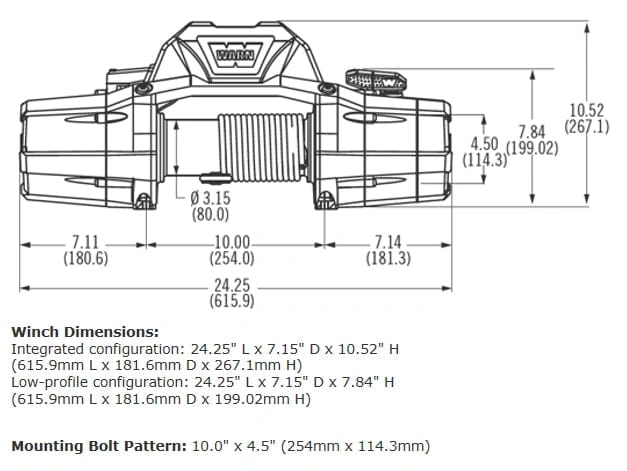 WARN 88980 ZEON 8 Truck Winch 8000LB - BumperStock