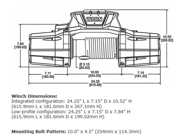 WARN 92815 ZEON Platinum 10K-S Winch Synthetic - BumperStock