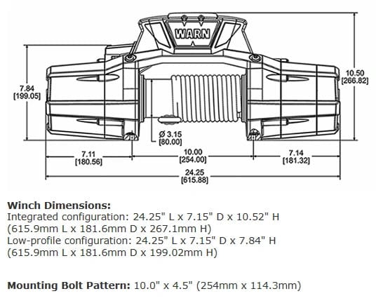 WARN 95960 ZEON Platinum 12K-S Winch - BumperStock