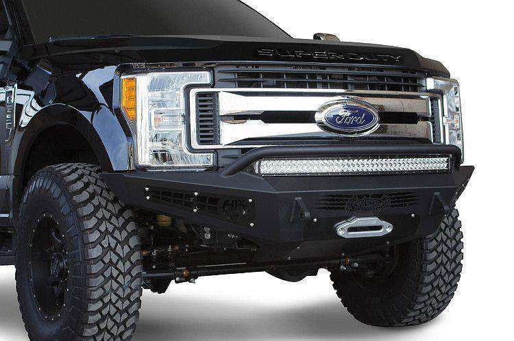 ADD F167382840103 2017-2019 Ford F250/F350 Super Duty HoneyBadger Winch Ready Front Bumper with Light Mounts - BumperStock