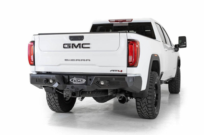 ADD R270021280103 GMC Sierra 2500 2020-2021 Bomber HD Rear Bumper with Blind Spot Monitor - BumperStock