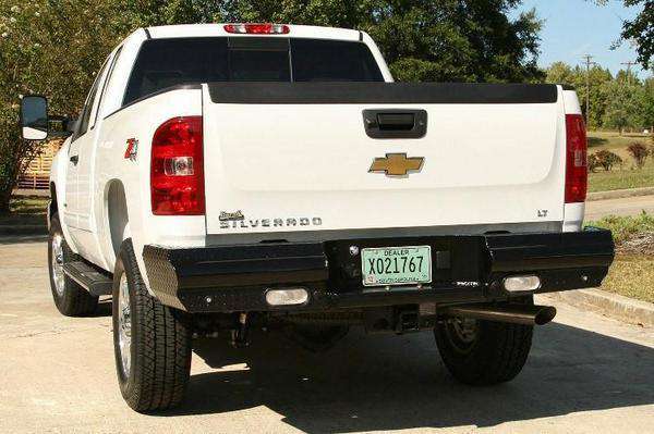 Fab Fours CH08-T1450-1 Chevy Silverado 2500/3500 HD 2007.5-2010 Black Steel Rear Bumper-BumperStock