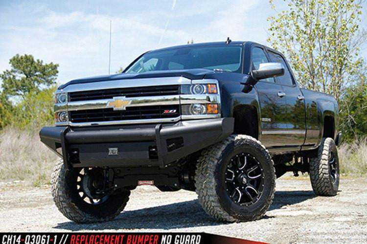 Fab Fours CH14-Q3061-1 2015-2019 Chevy Silverado 2500/3500 HD Black Steel Elite Front Bumper No Guard-BumperStock