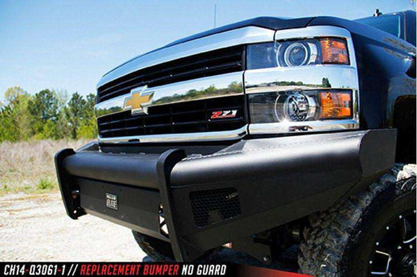 Fab Fours CH14-Q3061-1 2015-2019 Chevy Silverado 2500/3500 HD Black Steel Elite Front Bumper No Guard-BumperStock