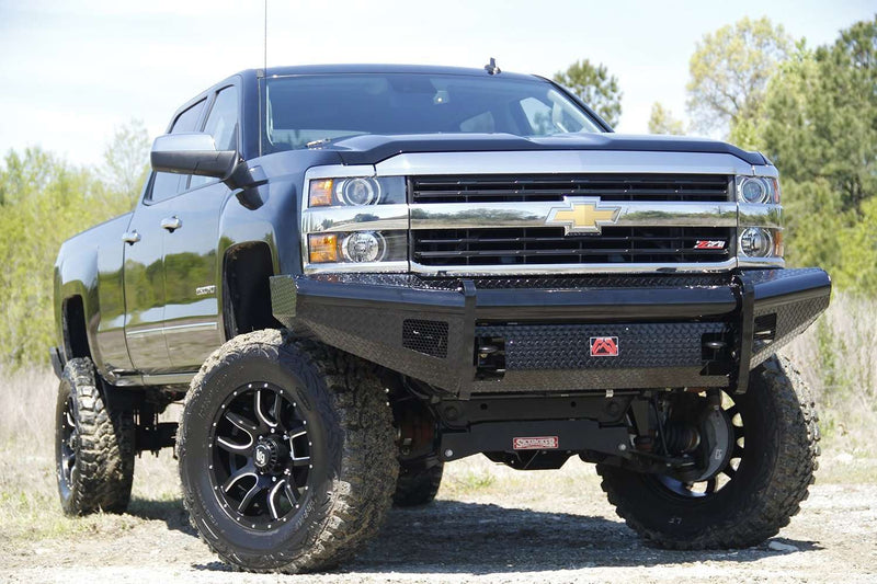 Fab Fours CH14-S3061-1 Chevy Silverado 2500/3500 HD 2015-2019 Black Steel Front Bumper No Guard-BumperStock