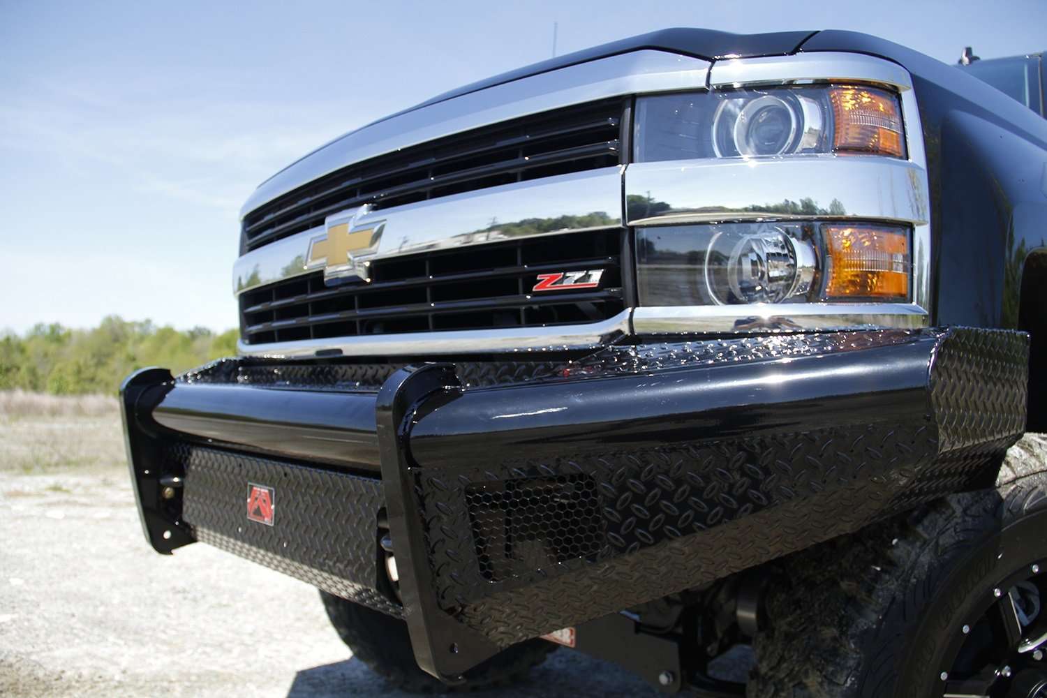 Fab Fours CH14-S3061-1 Chevy Silverado 2500/3500 HD 2015-2019 Black Steel Front Bumper No Guard-BumperStock