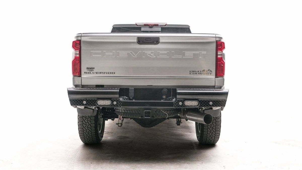 Fab Fours CH20-T4950-1 Chevy Silverado 2500/3500 HD 2020-2021 Black Steel Rear Bumper-BumperStock