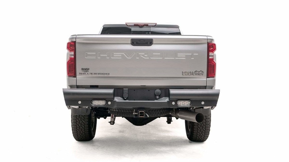 Fab Fours CH20-U4950-1 2020-2021 Chevy Silverado 2500/3500 HD Black Steel Elite Rear Bumper-BumperStock