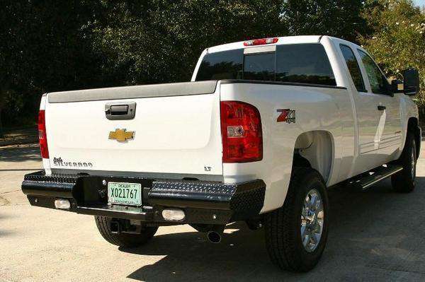 Fab Fours CH99-T1250-1 Chevy Silverado 2500/3500 HD 2003-2007 Black Steel Rear Bumper-BumperStock