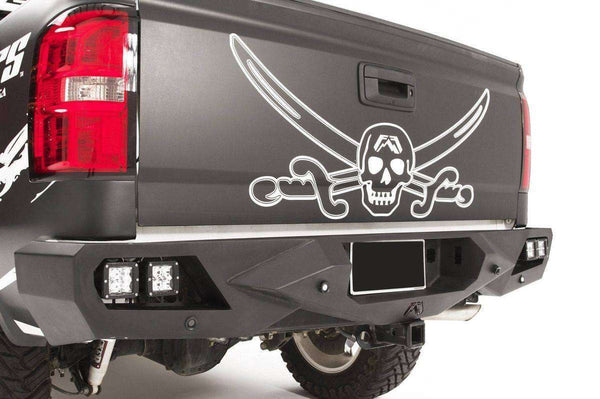 Fab Fours CS14-E3151-1 2014-2018 GMC Sierra 1500 Vengeance Rear Bumper with Sensor Holes-BumperStock