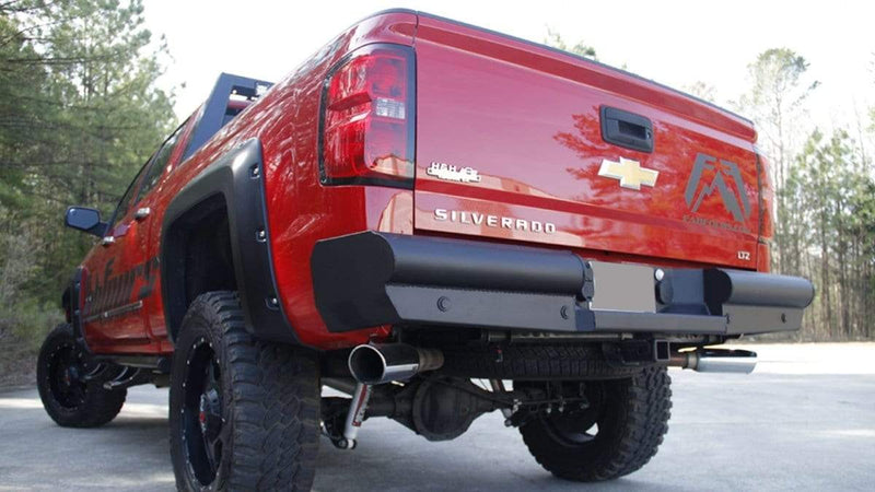 Fab Fours CS14-U3150-1 2014-2018 GMC Sierra 1500 Black Steel Elite Rear Bumper - BumperStock