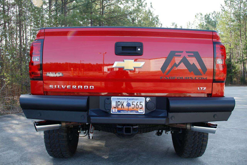 Fab Fours CS14-U3150-1 2014-2018 Chevy Silverado 1500 Black Steel Elite Rear Bumper-BumperStock