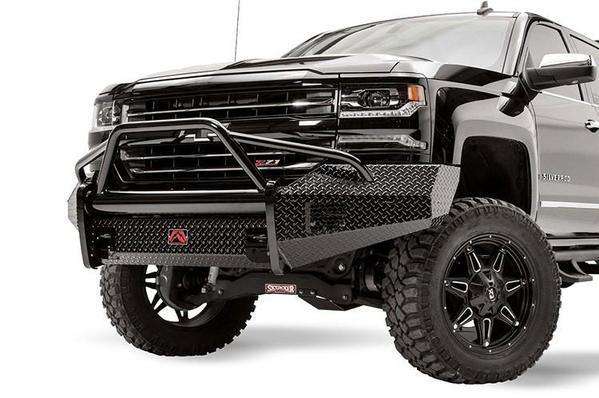 Fab Fours CS16-K3862-1 Chevy Silverado 1500 2016-2018 Black Steel Front Bumper Pre-Runner Guard-BumperStock