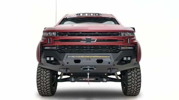 Fab Fours CS19-X4051-1 Chevy Silverado 1500 2019-2021 Matrix Front Bumper Winch Ready No Guard-BumperStock