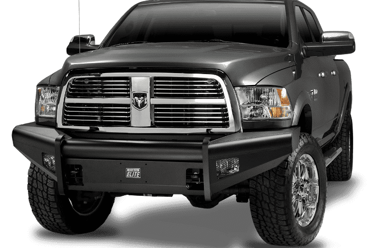 Fab Fours DR06-Q1161-1 Dodge Ram 2500/3500/4500/5500 HD 2006-2009 Black Steel Elite Front Bumper No Guard-BumperStock