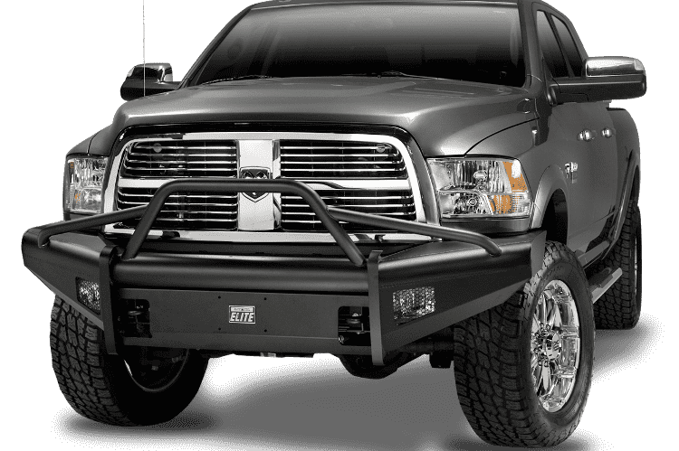 Fab Fours DR06-Q1162-1 Dodge Ram 2500/3500/4500/5500 HD 2006-2009 Black Steel Elite Front Bumper Pre-Runner Guard-BumperStock