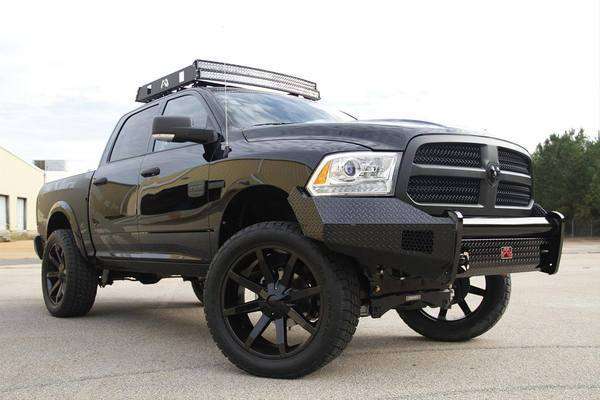 Fab Fours DR09-K2461-1 Dodge Ram 1500 2009-2012 Black Steel Front Bumper No Guard-BumperStock