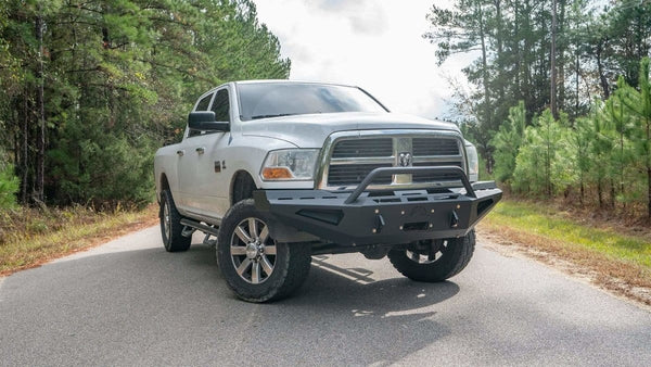 Fab Fours DR10-RS2962-1 Dodge Ram 2500/3500 HD 2010-2018 Red Steel Winch Front Bumper Pre-Runner Guard-BumperStock