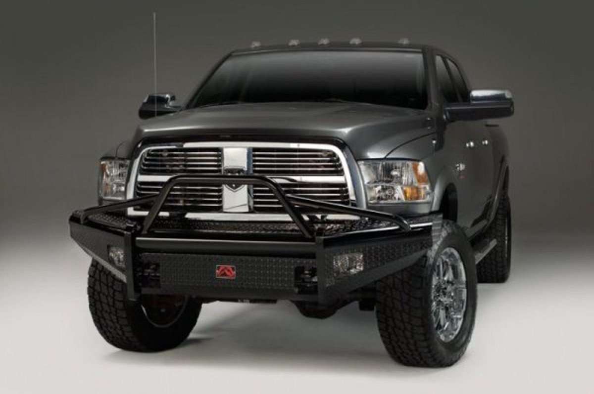 Fab Fours DR10-S2962-1 Dodge Ram 2500/3500 HD 2010-2018 Black Steel Front Bumper Pre-Runner Guard-BumperStock