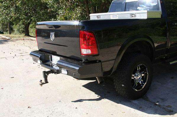 Fab Fours DR10-T2950-1 Dodge Ram 2500/3500 HD 2010-2018 Black Steel Rear Bumper-BumperStock