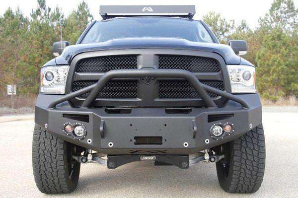 Fab Fours DR13-F2952-1 Dodge Ram 1500 2013-2018 Premium Front Bumper Winch Ready Pre-Runner Guard Sensor-BumperStock