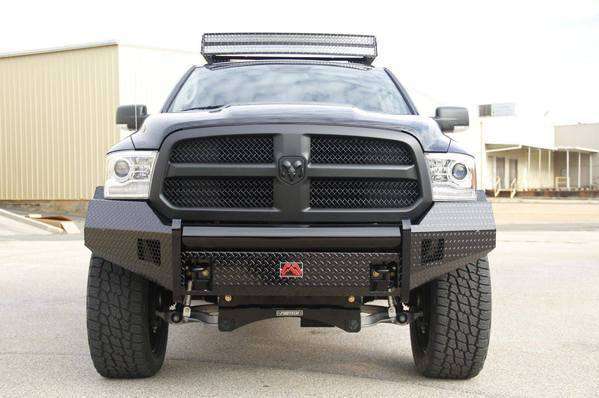 Fab Fours DR13-K2961-1 Dodge Ram 1500 2013-2018 Black Steel Front Bumper No Guard-BumperStock