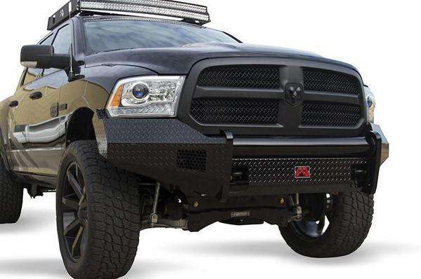 Fab Fours DR13-K2961-1 Dodge Ram 1500 2013-2018 Black Steel Front Bumper No Guard-BumperStock