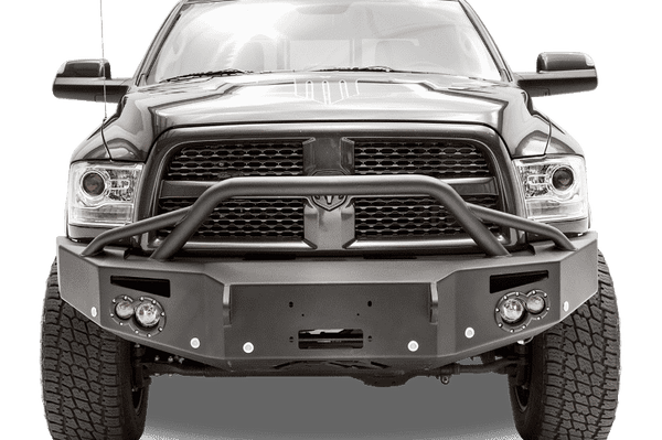 Fab Fours DR16-C4052-1 Dodge Ram 2500/3500/4500/5500 2016-2018 Premium Winch Ready Front Bumper Pre-Runner Guard Sensor-BumperStock