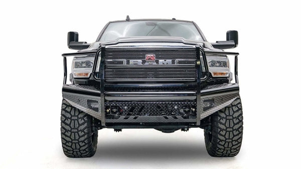 Fab Fours DR19-S4460-1 Dodge Ram 2500/3500 HD 2019-2021 Black Steel Front Bumper Full Guard-BumperStock