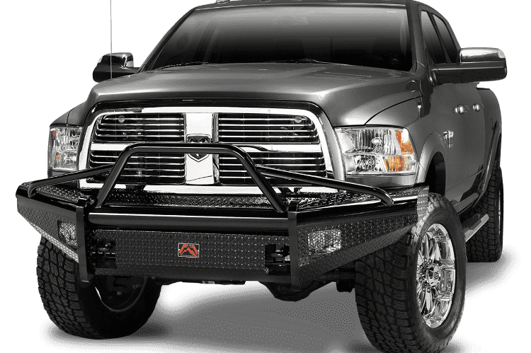 Fab Fours DR94-S1562-1 Dodge Ram 2500/3500/4500/5500 HD 1994-2002 Black Steel Front Bumper Pre-Runner Guard-BumperStock