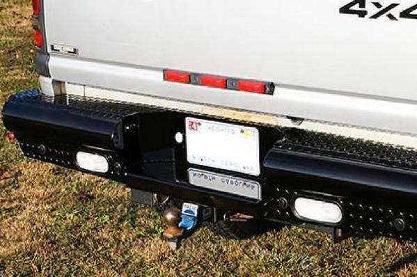 Fab Fours DR94-T1650-1 Dodge Ram 2500/3500 HD 1994-2002 Black Steel Rear Bumper-BumperStock