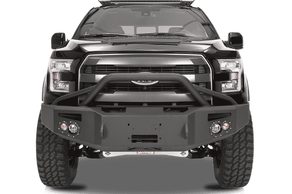 Fab Fours FF09-H1952-1 Ford F150 2009-2014 Premium Front Bumper Winch Ready Pre-Runner Guard-BumperStock